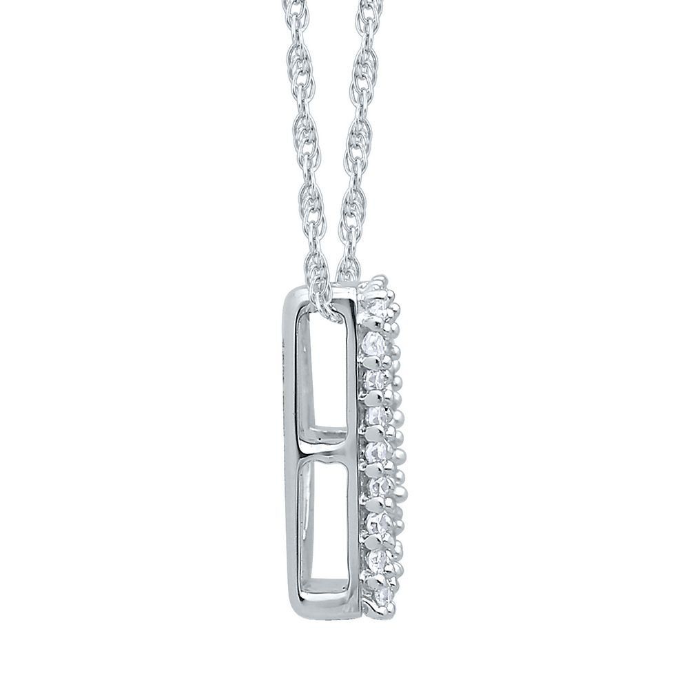 1/7 ct. tw. Diamond D Initial Pendant in 10K White Gold