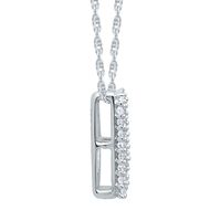 1/7 ct. tw. Diamond D Initial Pendant in 10K White Gold