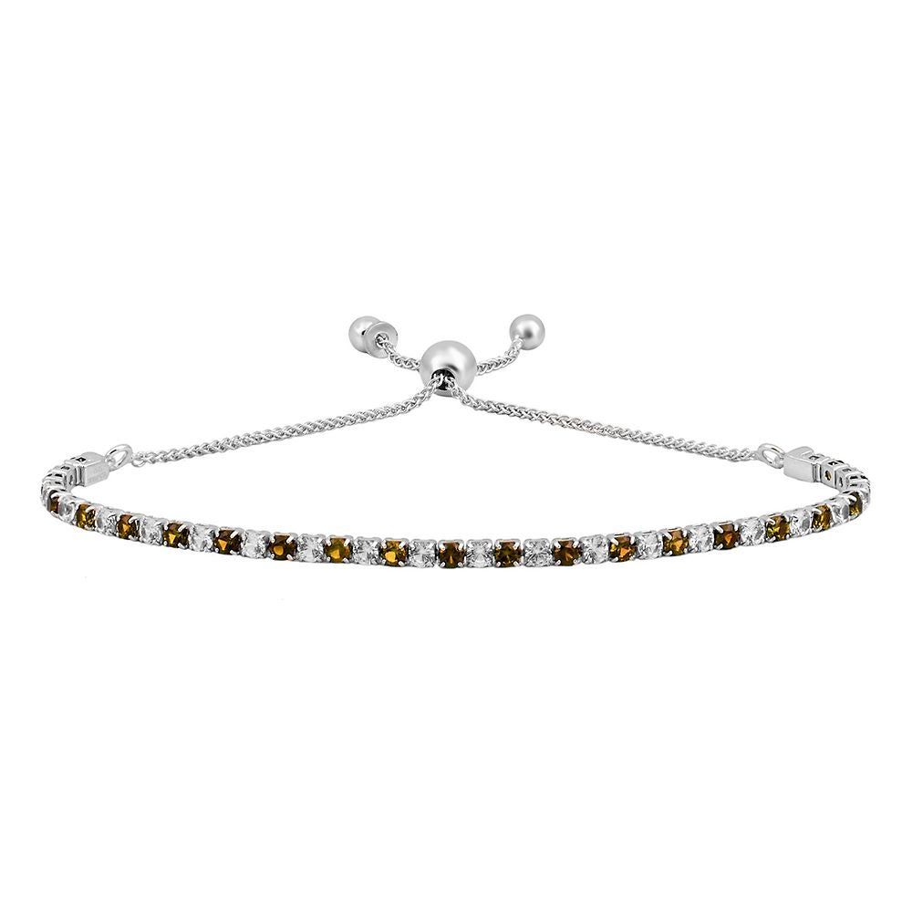 Citrine & Lab-Created White Sapphire Bolo Bracelet in Sterling Silver