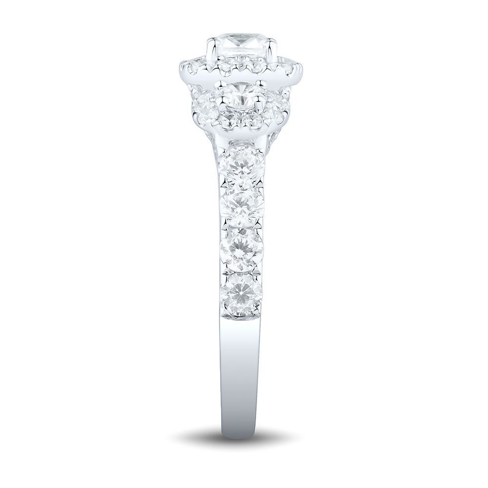 Helzberg Limited Edition® 2 ct. tw. Diamond Three-Stone Engagement Ring 14K White Gold