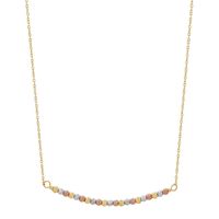 Diamond Cut Tricolor Necklace in 14K Gold