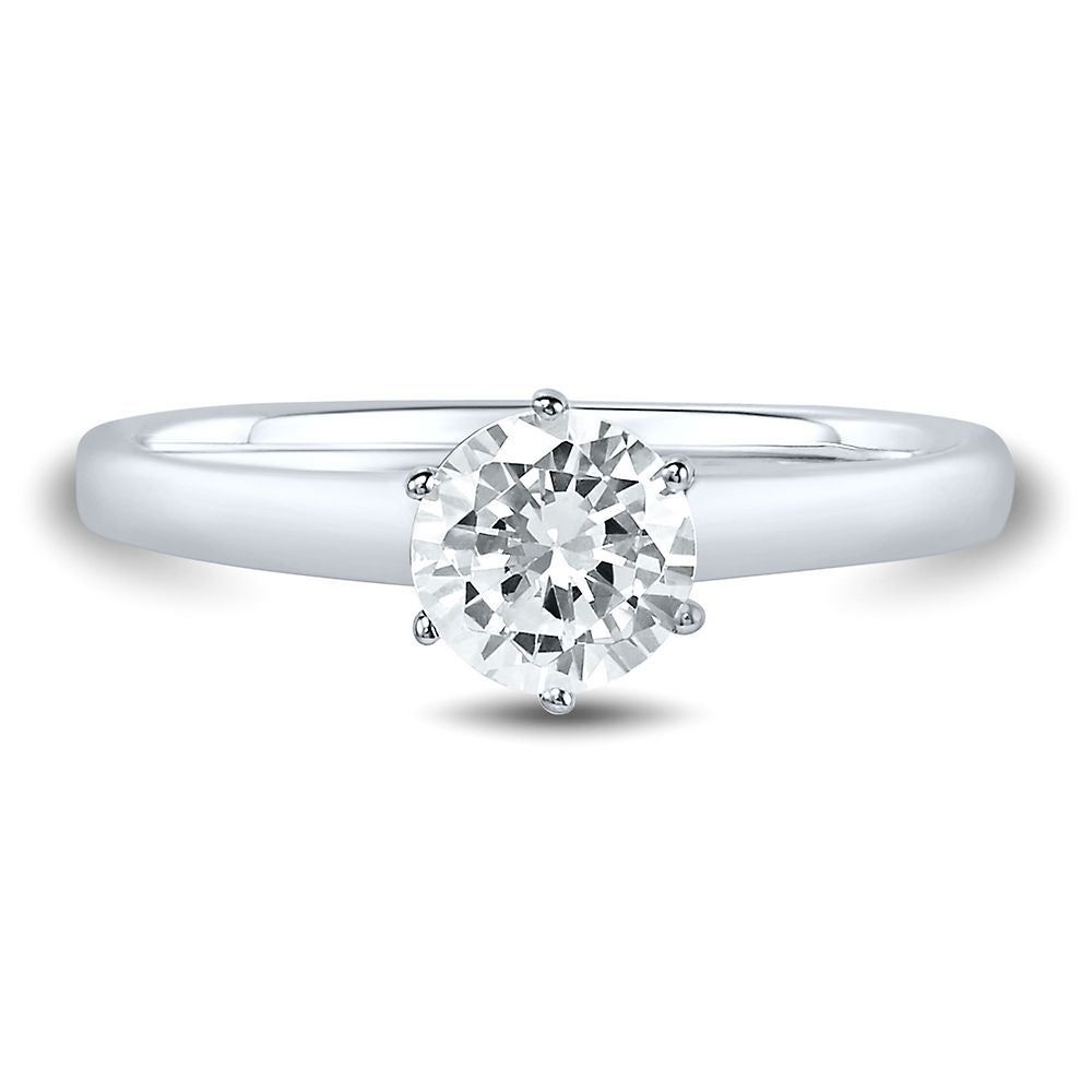 ct. tw. Lab Grown Diamond Solitaire Engagement Ring 14K White Gold