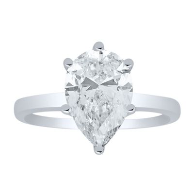 ct. tw. Lab Grown Diamond Solitaire Engagement Ring 14K White Gold