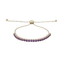 Amethyst Bolo Bracelet in 10K Yellow Gold