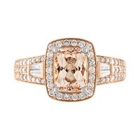 Morganite & 3/8 ct. tw. Diamond Ring 14K Rose Gold