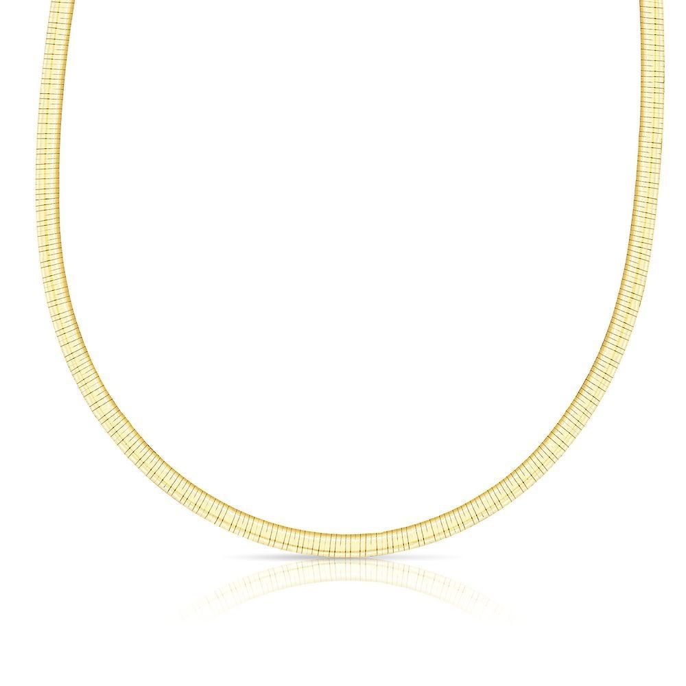 14k 4mm Reversible White & Yellow Domed Omega Necklace – Busy Bee Jewelry