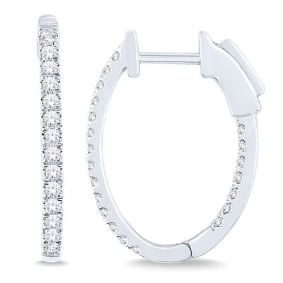 Inside-Out Diamond Hoop Earrings in 14K White Gold (1/2 ct. tw.)