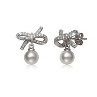 Freshwater Cultured Pearl & Lab-Created White Sapphire Earring & Pendant Set in Sterling Silver