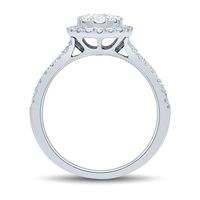 Lab Grown Diamond Oval Cluster Engagement Ring 14K White Gold (1 ct. tw.)