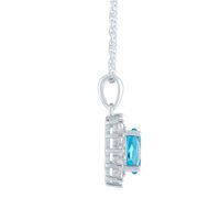 Blue Topaz & Lab-Created White Sapphire Pendant in 10K White Gold