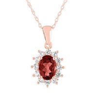 Rhodolite Garnet & Lab-Created White Sapphire Pendant in 10K Rose Gold