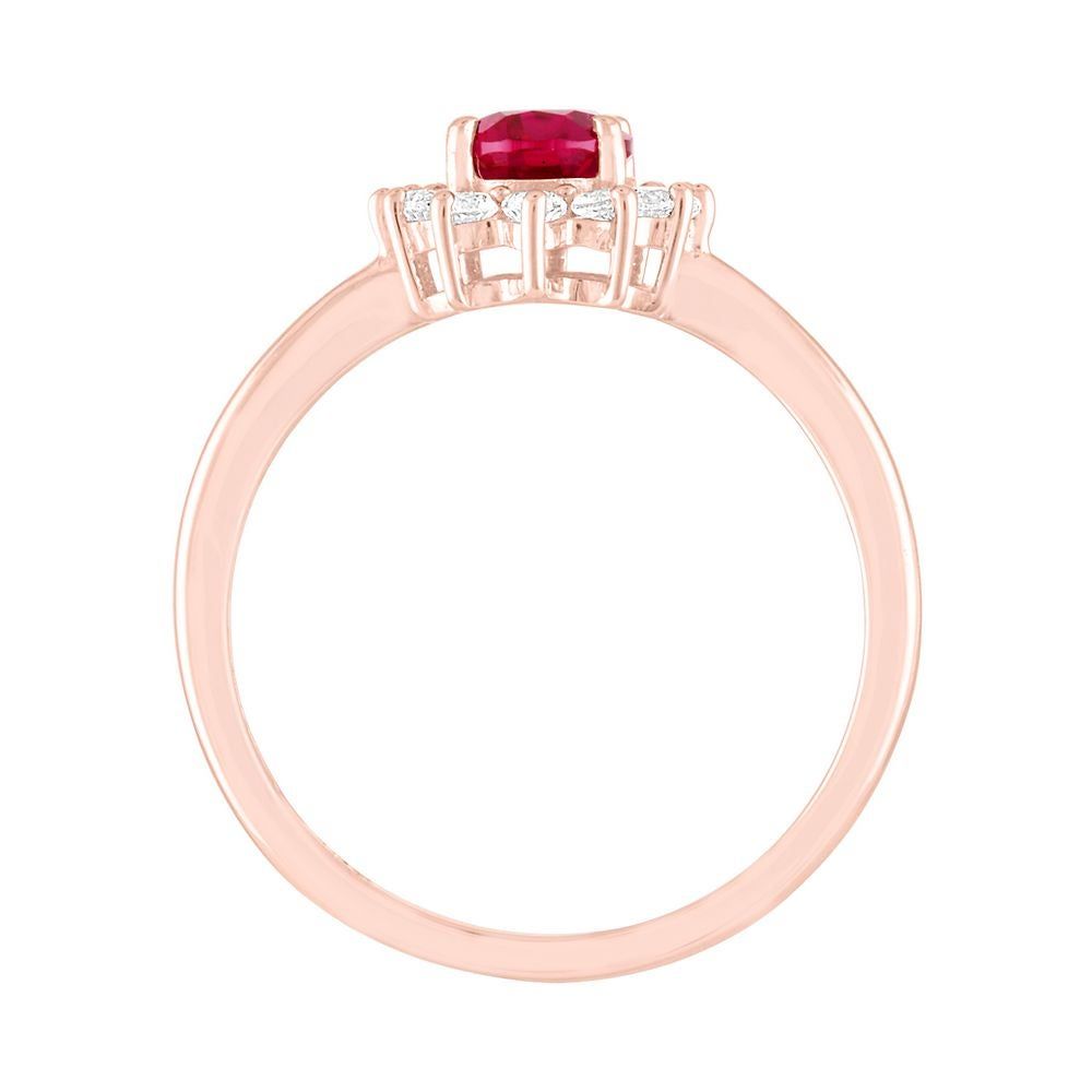 Lab-Created Ruby & White Sapphire Ring 10K Rose Gold