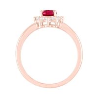 Lab-Created Ruby & White Sapphire Ring 10K Rose Gold