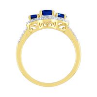 Sapphire & 1/10 ct. tw. Diamond Ring 10K Yellow Gold