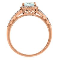 Aquamarine & 1/4 ct. tw. Diamond Ring 10K Rose Gold