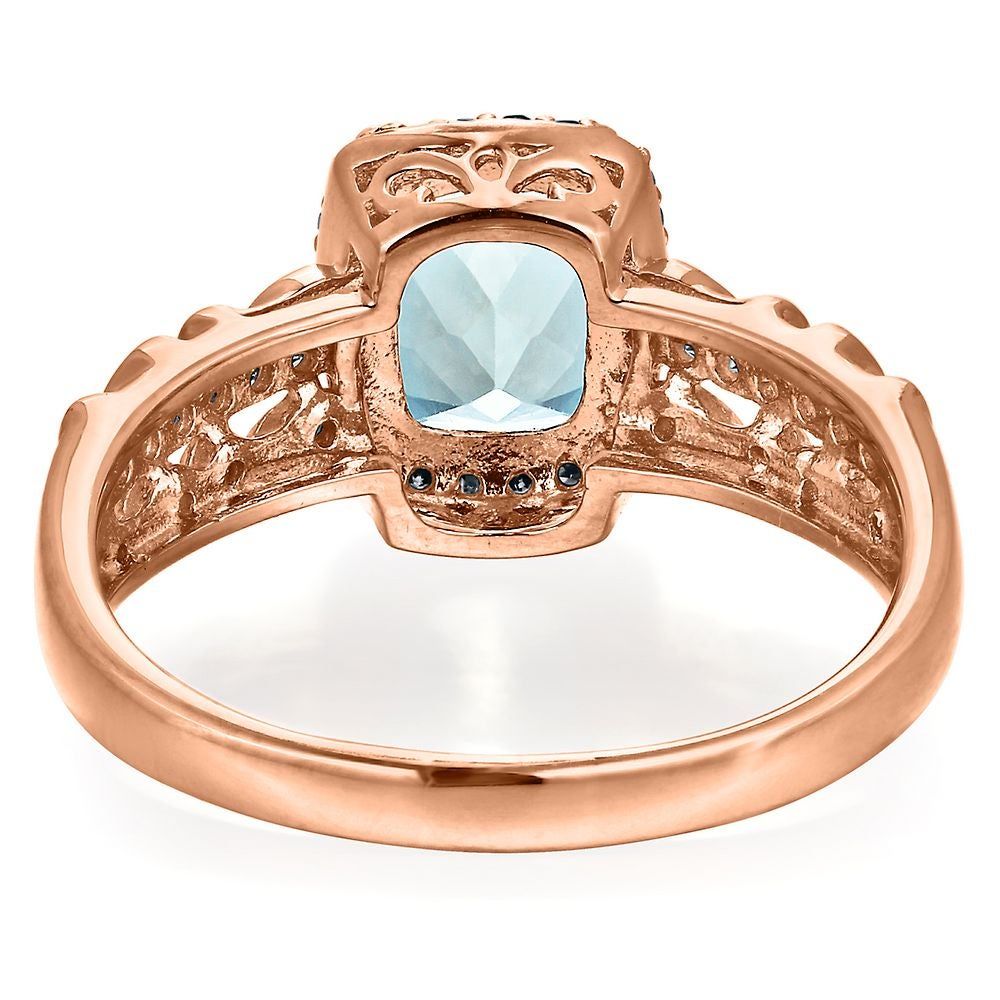 Aquamarine & 1/4 ct. tw. Diamond Ring 10K Rose Gold