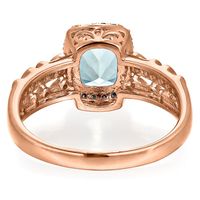 Aquamarine & 1/4 ct. tw. Diamond Ring 10K Rose Gold