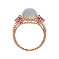 Ethiopian Opal, Pink Tourmaline & 3/8 ct. tw. Diamond Ring 14K Rose Gold