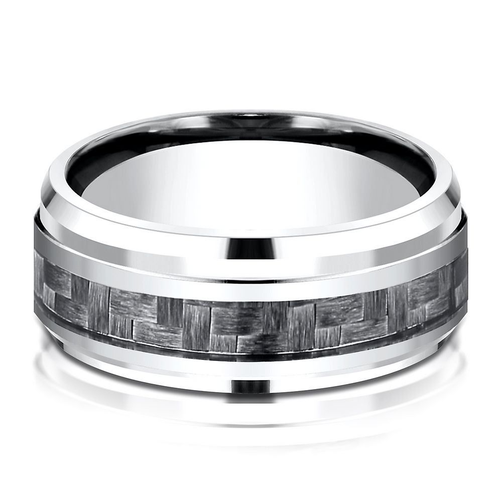 Men's Carbon Fiber Inlay Band White Cobalt