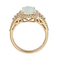 Ethiopian Opal & 1/2 ct. tw. Diamond Ring 14K Yellow Gold