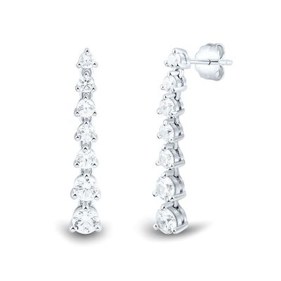 Light Heart® 1 1/ ct. tw. Lab Grown Diamond Dangle Earrings in 14K White Gold