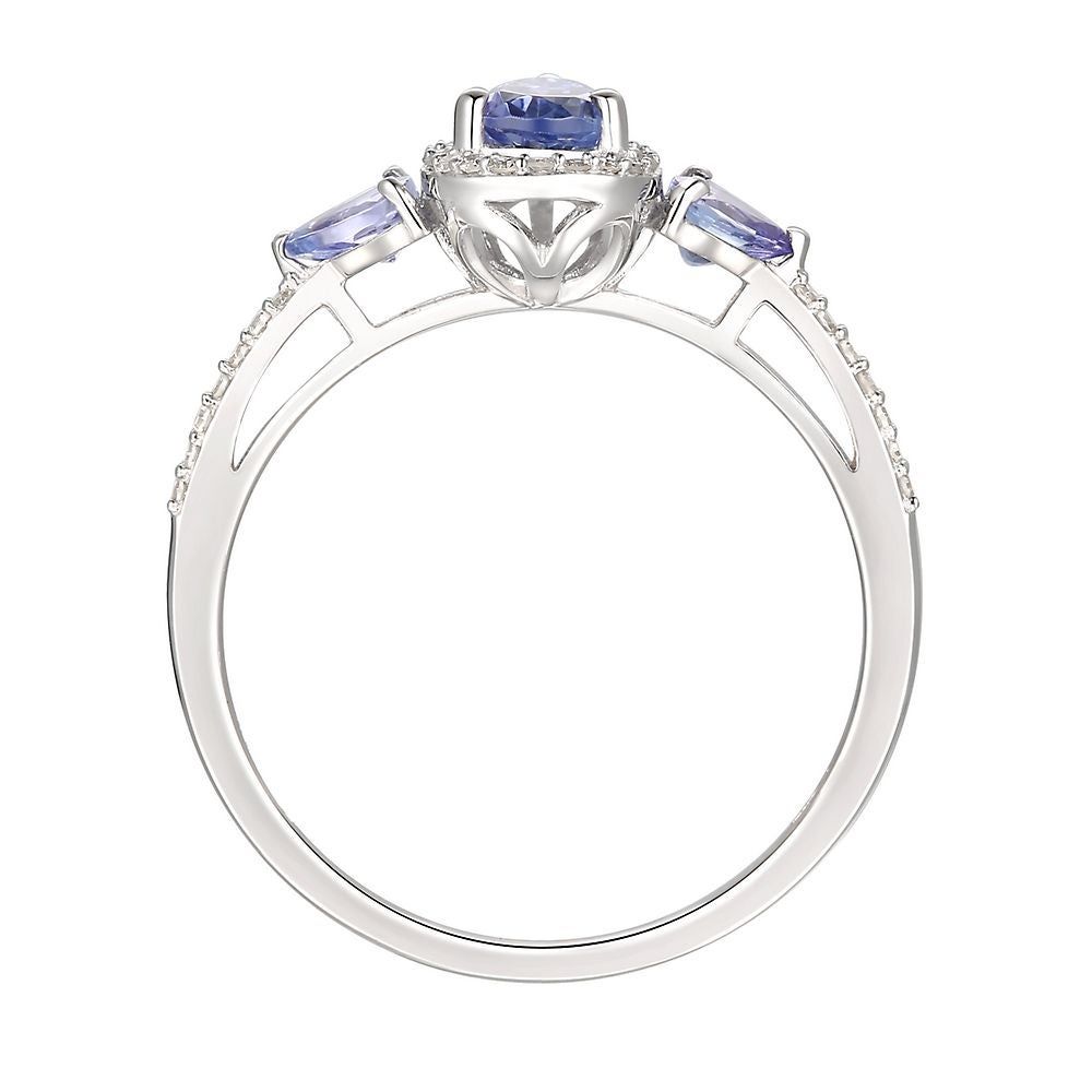 Tanzanite & 1/10 ct. tw. Diamond Ring 10K White Gold