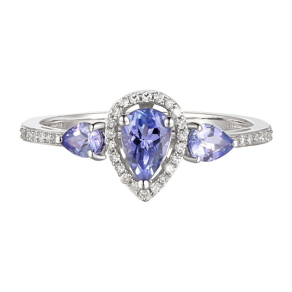 Tanzanite & 1/10 ct. tw. Diamond Ring 10K White Gold