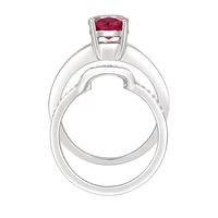 Lab-Created Ruby & White Sapphire Ring Set Sterling Silver