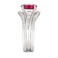 Lab-Created Ruby & White Sapphire Ring Set Sterling Silver