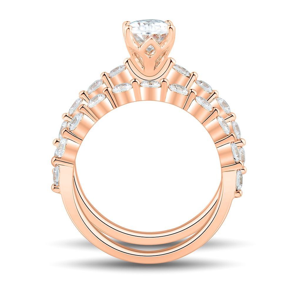 2 ct. tw. Lab Grown Diamond Engagement Ring Set 14K Rose Gold