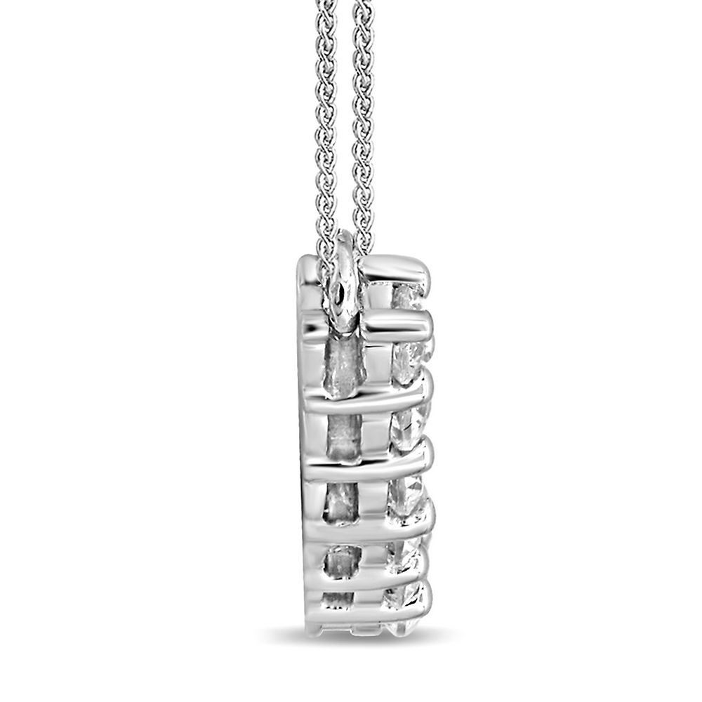 1 1/2 ct. tw. Diamond Curved Bar Necklace in 14K White Gold