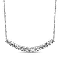1 1/2 ct. tw. Diamond Curved Bar Necklace in 14K White Gold