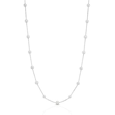 Freshwater Cultured Pearl Tincup Necklace in 14K White Gold
