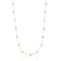 Pink Freshwater Cultured Pearl Tincup Necklace in 14K Rose Gold