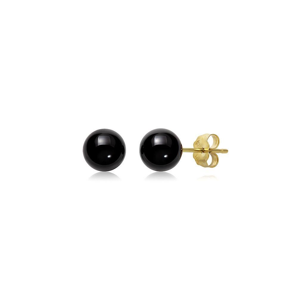 Onyx Earrings in 14K Yellow Gold