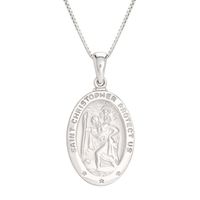 St. Christopher Medal Pendant in Sterling Silver