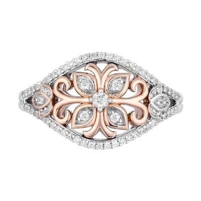 Elsa Diamond Ring Sterling Silver & 10K Rose Gold (1/5 ct. tw.)
