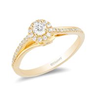 Enchanted Disney Tinker Bell 1/7 ct. tw. Diamond Engagement Ring 14K Yellow Gold