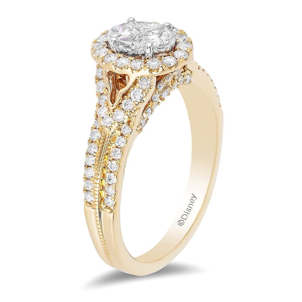 Enchanted Disney Jasmine 1 ct. tw. Multi-Diamond Engagement Ring 14K Yellow Gold