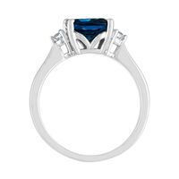 London Blue Topaz & 1/10 ct. tw. Diamond Ring 10K White Gold