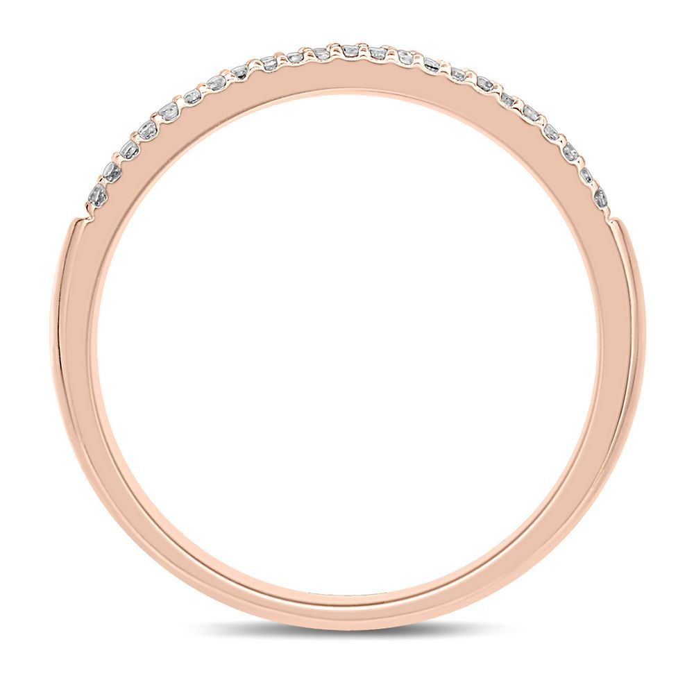 Baguette & Pave Diamond Wedding Band 10K Rose Gold (1/4 ct. tw.)