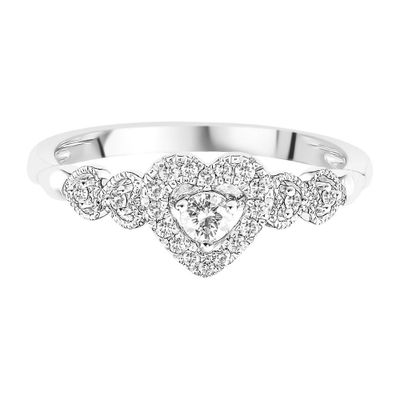 1/5 ct. tw. Diamond Heart Ring 10K White Gold