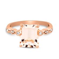 Morganite & Diamond Ring 10K Rose Gold