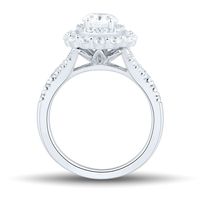 lab grown diamond double-halo engagement ring 14k white gold (2 ct. tw.)