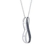 1/3 ct. tw. Black & White Diamond Infinity Pendant in 10K White Gold