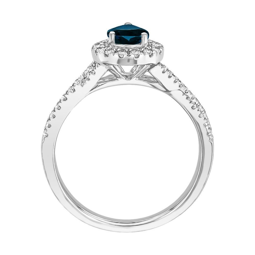 London Blue Topaz & 1/3 ct. tw. Diamond Ring in 10K White Gold