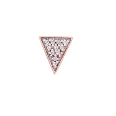 Single Diamond Stud Earring Triangle in 10K Rose Gold
