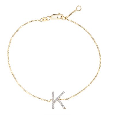 1/10 ct. tw. Diamond K Bracelet in 10K Yellow Gold