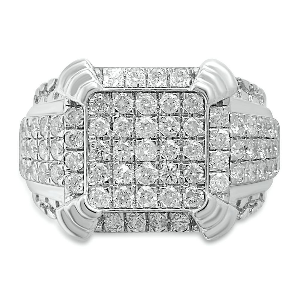 Menâs Diamond Cluster Wedding Band 10K White Gold (2 1/4 ct. tw.)
