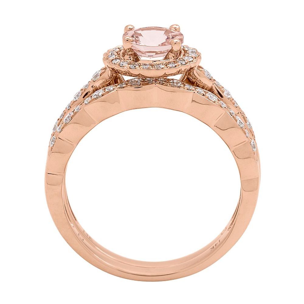 Morganite Ring Set with Diamonds 14K Rose Gold (1/3 ct. tw.)